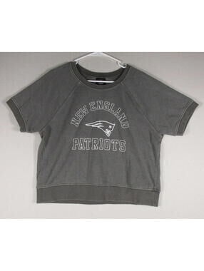New England Patriots Girls Crew Neck T-Shirt Short Sleeve Size XL (15) Gray